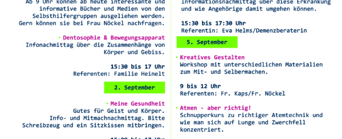 KISS Veranstaltungen Selbsthilfewoche 2025