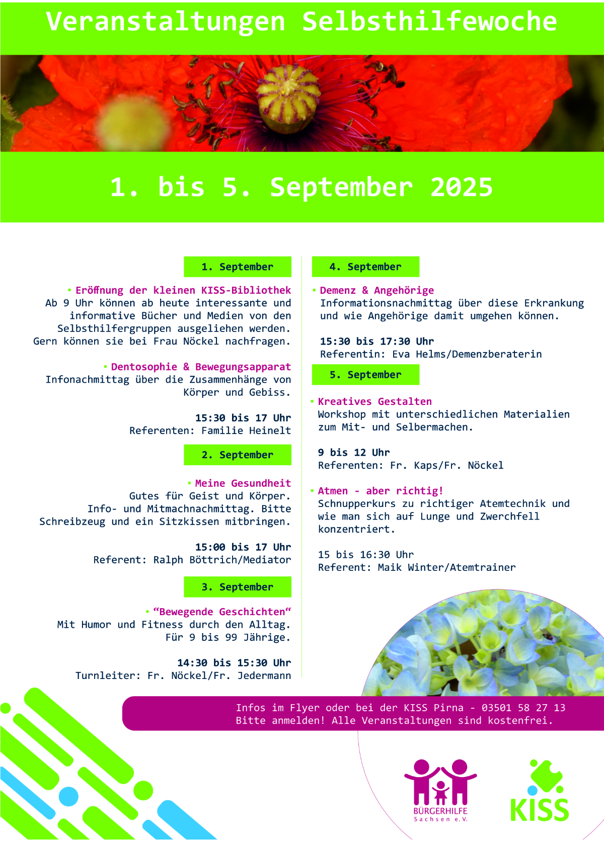 KISS Veranstaltungen Selbsthilfewoche 2025